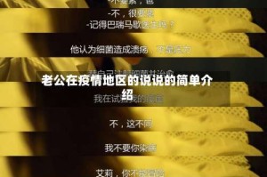 老公在疫情地区的说说的简单介绍