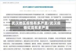 武汉地区疫情有多严重/武汉疫情究竟有多严重