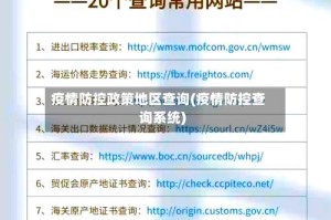疫情防控政策地区查询(疫情防控查询系统)