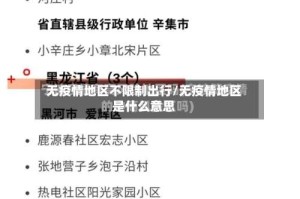 无疫情地区不限制出行/无疫情地区是什么意思