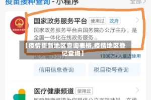 【疫情更新地区查询表格,疫情地区登记查询】