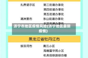 济宁市地区疫情风险(济宁地区最新疫情)