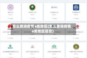 怎么查询疫情a类地区(怎么查询疫情a类地区信息)