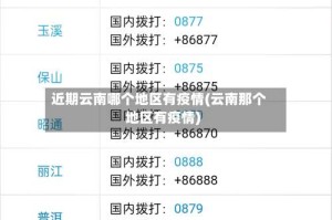 近期云南哪个地区有疫情(云南那个地区有疫情)