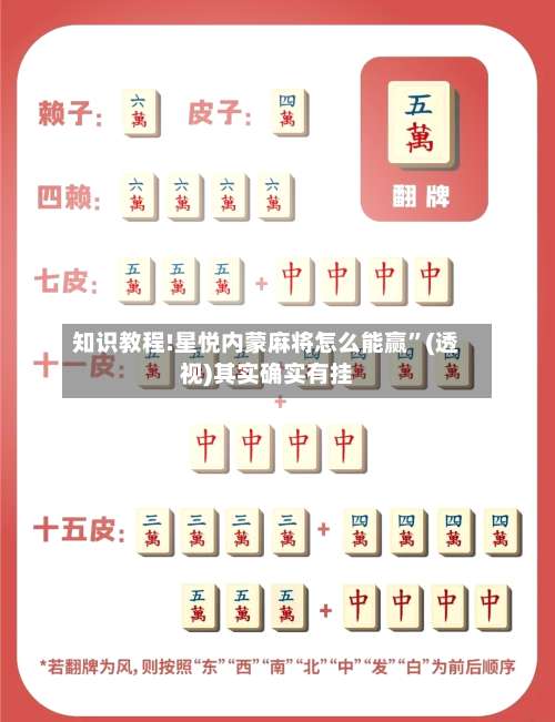 知识教程!星悦内蒙麻将怎么能赢	”(透视)其实确实有挂-第2张图片