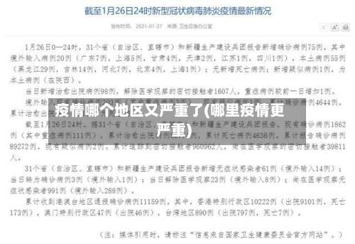 疫情哪个地区又严重了(哪里疫情更严重)-第1张图片
