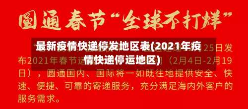 最新疫情快递停发地区表(2021年疫情快递停运地区)-第1张图片