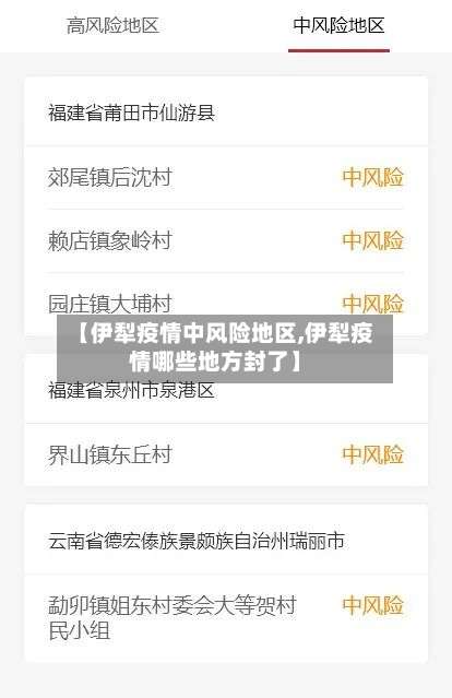 【伊犁疫情中风险地区,伊犁疫情哪些地方封了】-第1张图片
