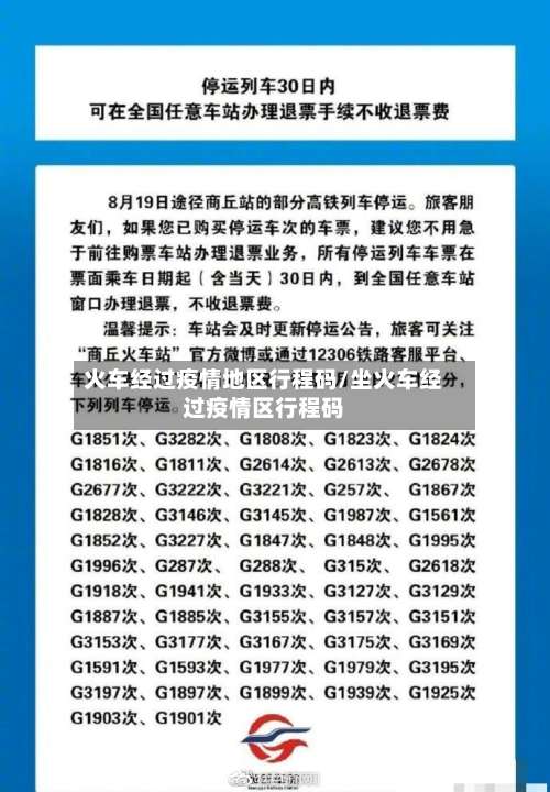 火车经过疫情地区行程码/坐火车经过疫情区行程码-第1张图片